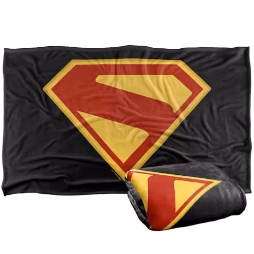Warner Bros. Superman 2025 Logo Silky Touch Super Soft Fleece Throw Blanket, Black and Multicolour, W/D/H: 91 x 147 cm