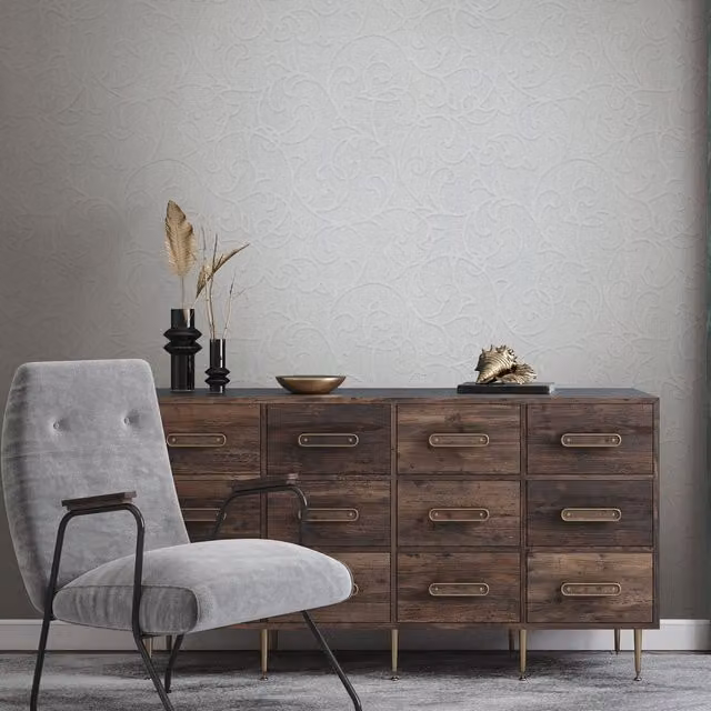 Erismann Abstract Modern Grey Vinyl Wallpaper Roll