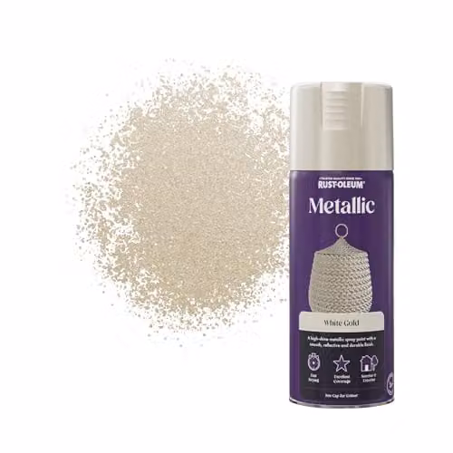 Rust-Oleum Metallic Spray Paint Aerosol White Gold 400ml