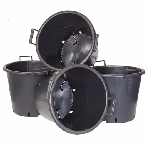 YouGarden Pack of 4 Heavy Duty 30L Plastic Plant Pots in Black, Diameter: 40 cm – 1
