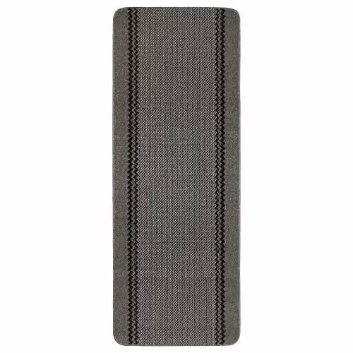 THE RUGS Washable Non-Slip Designer Mat in Grey with Border Design, W: 100 cm, D: 67 cm – 1