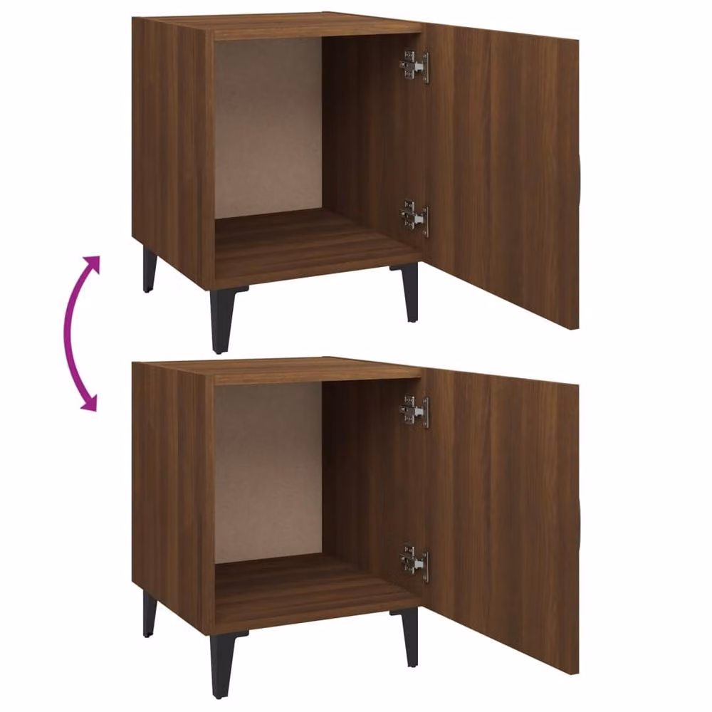 Berkfield Home Set of 2 Wall Mounted Bedside Cabinets in Brown Oak Engineered Wood – 2