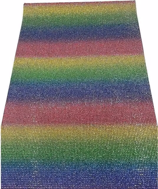 Syntego Large Self Adhesive Crystal Rhinestone Sheet in Multicolour, W: 40 cm, H: 24 cm
