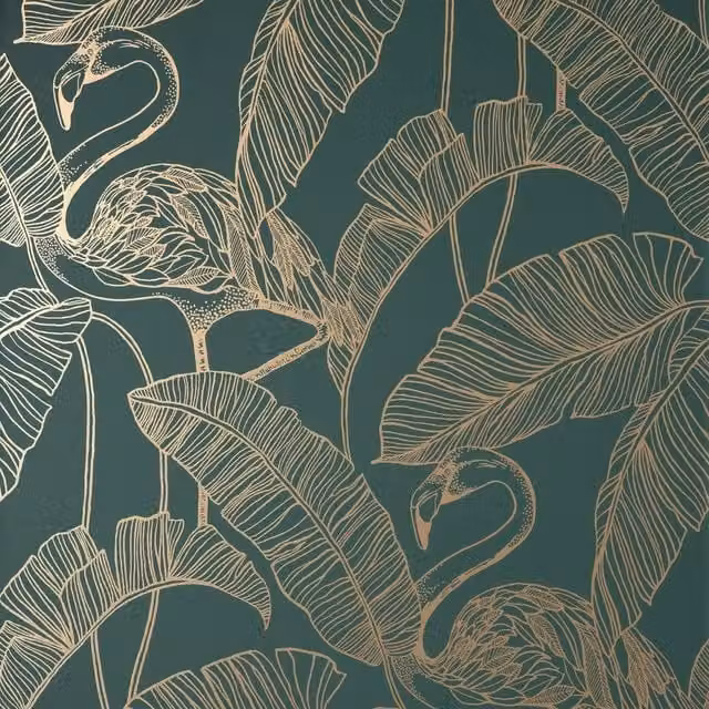 Fine Décor Flamingo Wallpaper in Green