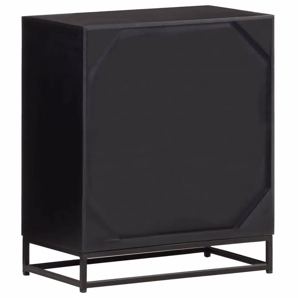 Berkfield Home Industrial Sideboard in Black Solid Mango Wood, W/D/H: 60 x 35 x 70 cm – 4