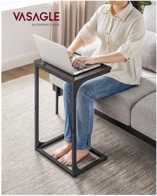 VASAGLE C-Shaped Side Table in Grey