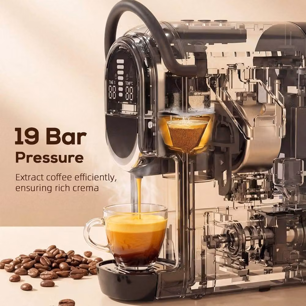 KORVIXA Pod Coffee Machine, Black – 3