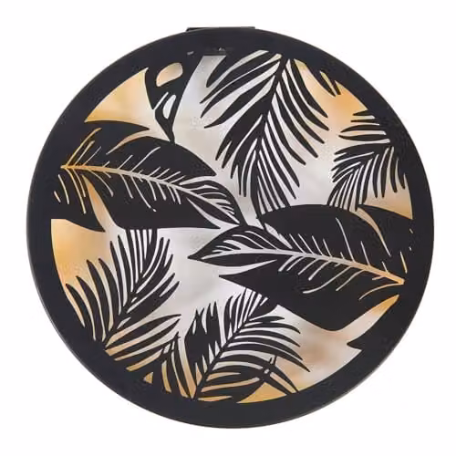 Coopers of Stortford Gainsborough Solar LED Palm Wall Art, Multicolour Metal Outdoor Decoration for Garden, Terrace or Balcony