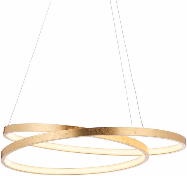 Loops LED Ceiling Pendant Light in Gold and White with Warm White Illumination