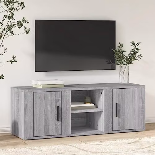 vidaXL Modern Grey Sonoma TV Cabinet and Media Unit with Door, W/D/H: 100 x 31.5 x 35 cm – 2