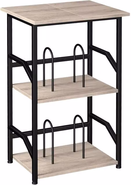 FORGEVIO 3-Tier Modern Bedside Table in Brown, W/D/H: 48 x 40 x 75.2 cm – 1