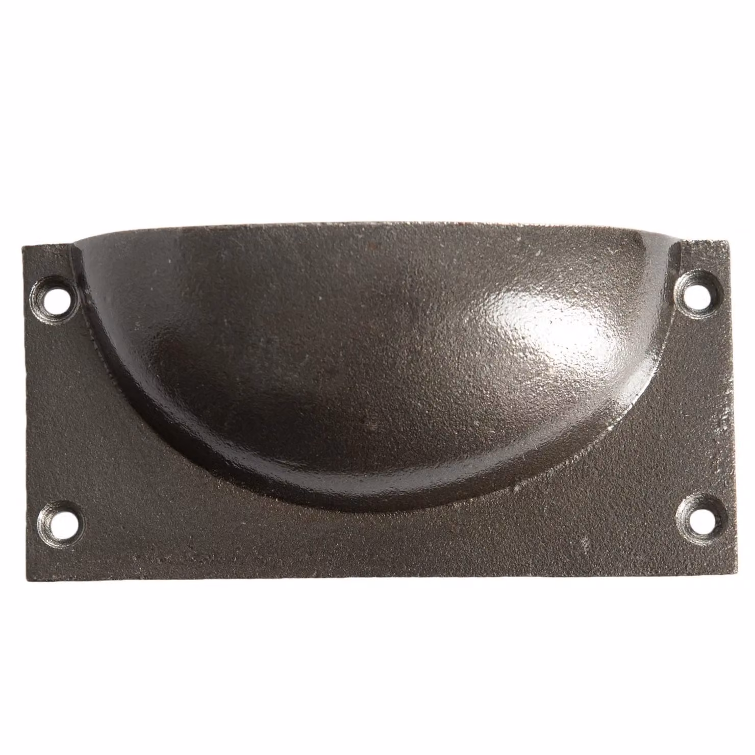 Hammer and Tongs Pack of 2 Rectangular Cabinet Drawer Pulls in Matt Grey Iron, W: 105 mm x H: 50 mm – 3