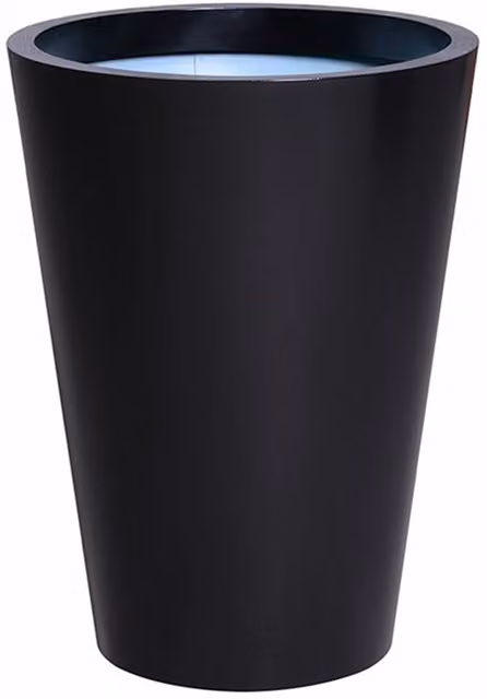 Primrose Black Galvanised Steel Cone Flared Garden Planter with Drainage, Height: 70 cm, Width: 52 cm – 5