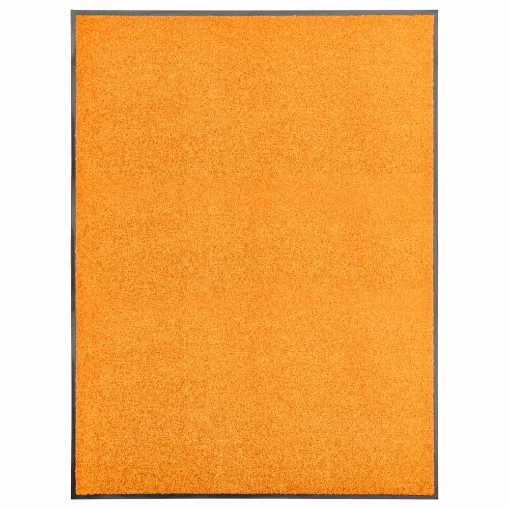 Berkfield Home Washable Non-Slip Orange Doormat W: 90 cm, D: 120 cm – 2