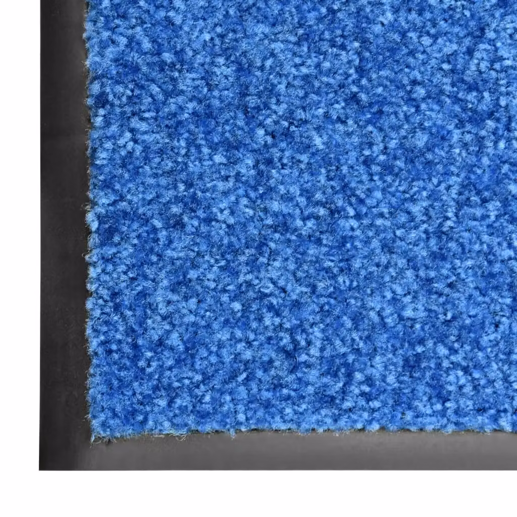 Berkfield Home Washable Non-Slip Blue Doormat W: 90 cm, D: 120 cm – 3
