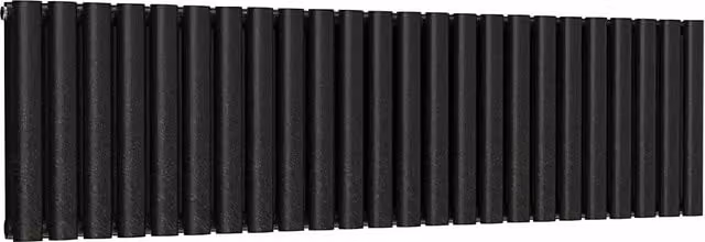 Lux Heat Oval Horizontal Double Radiator in Pewter, W: 144 cm, H: 40 cm