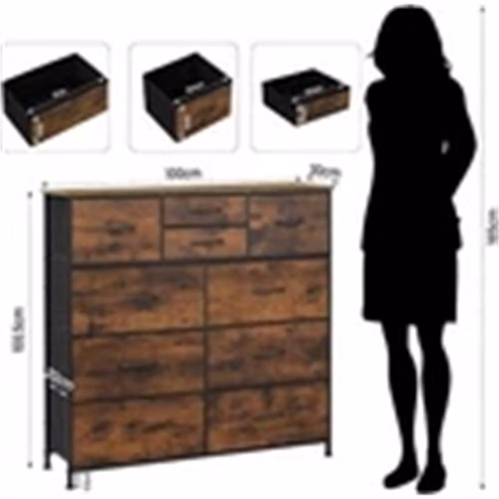 Nordara Vintage Brown Chest of Drawers for your Bedroom, Width: 100 cm – 2
