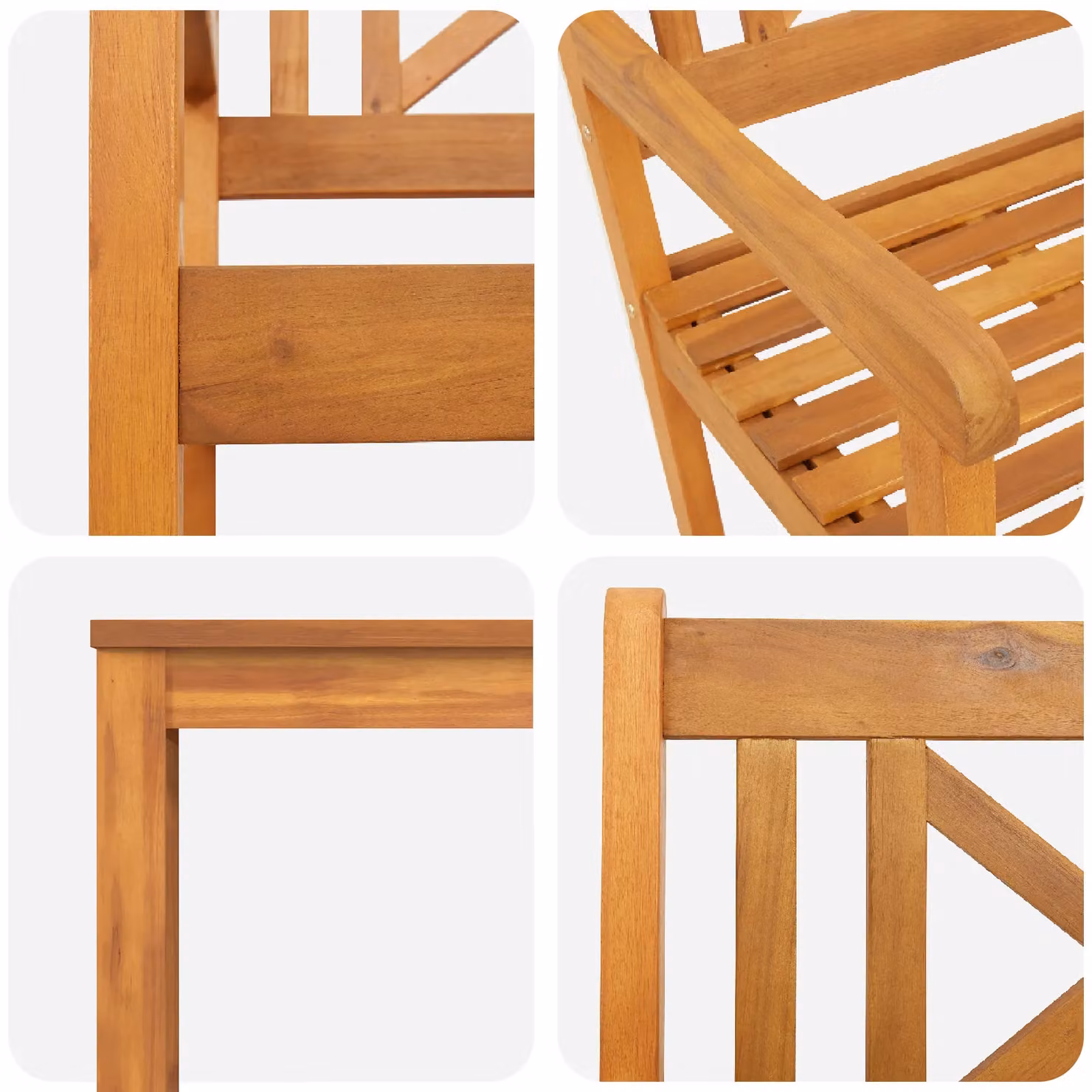 Berkfield Home 5 Piece Acacia Wood Garden Dining Set in Brown – 4