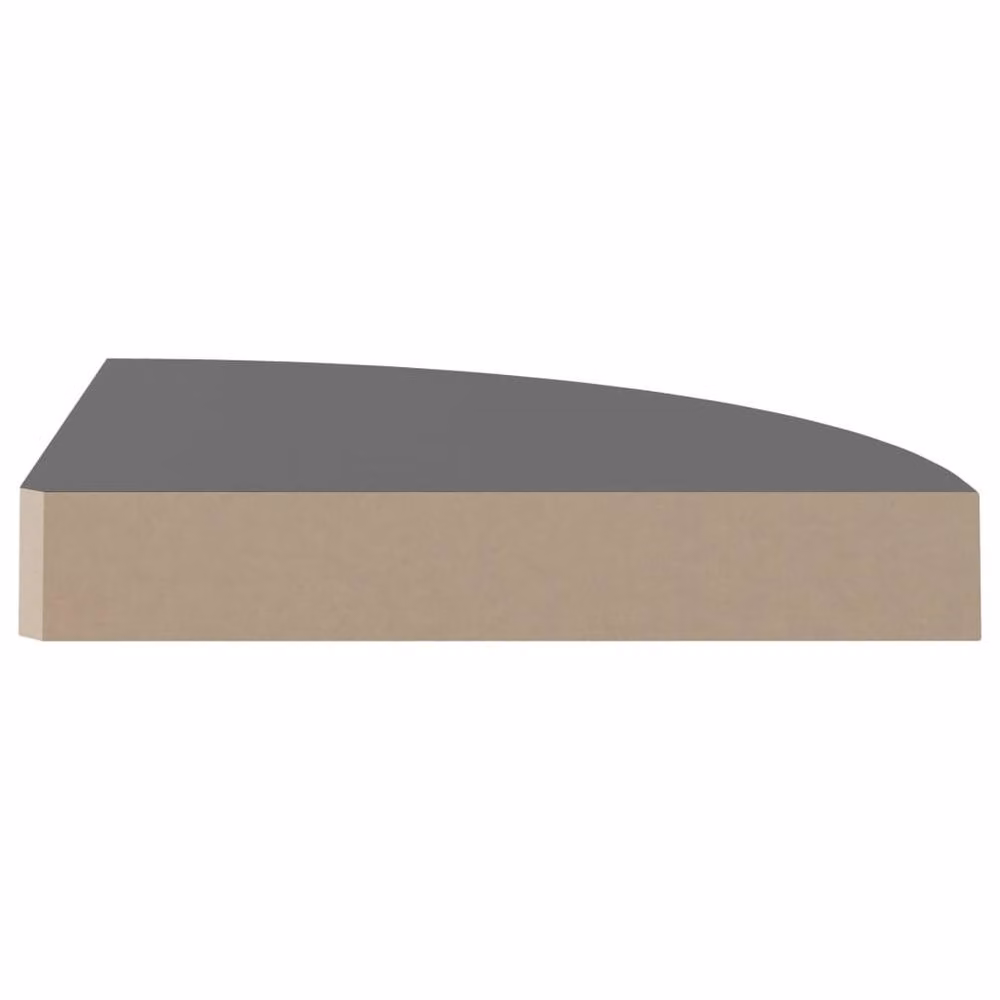 Berkfield Home High Gloss Grey Floating Corner Shelf, W/D/H: 25 x 25 x 3.8 cm – 3