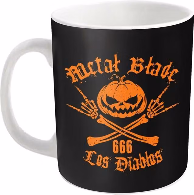 Metal Blade Records Los Diablos Mug in White, Black and Orange