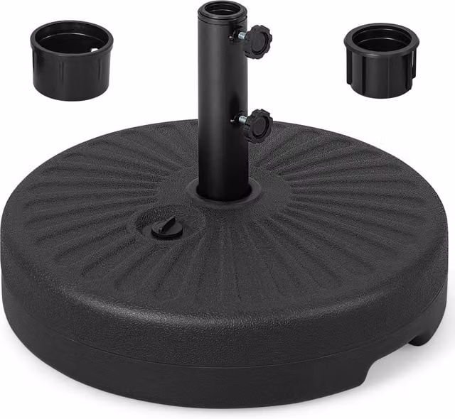 COSTWAY Black Fillable Round Parasol Base Stand, Diameter: 50 cm