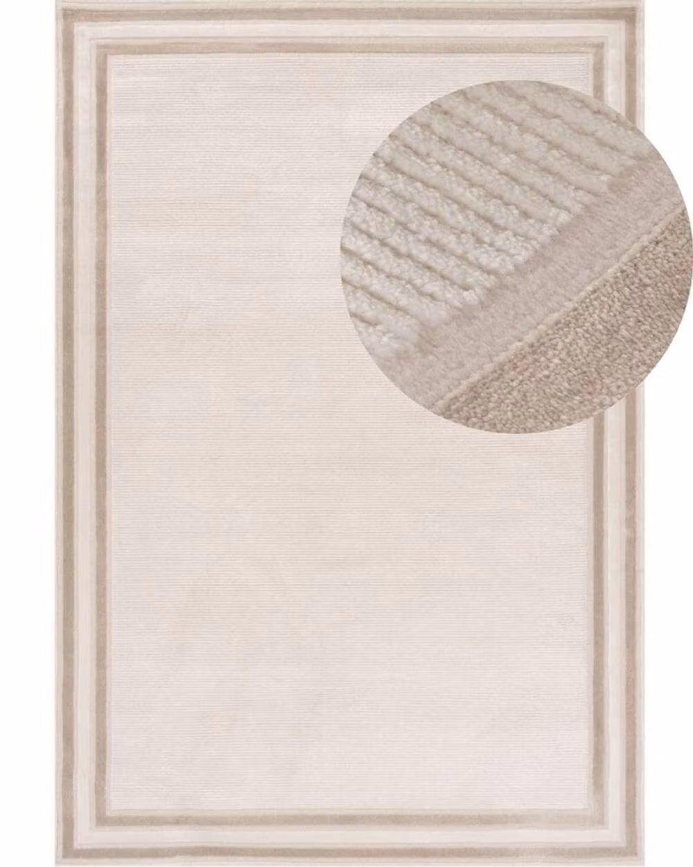 THE RUGS Carmel Bordered Area Rug in Ivory and Beige, W: 160 cm, D: 230 cm – 2