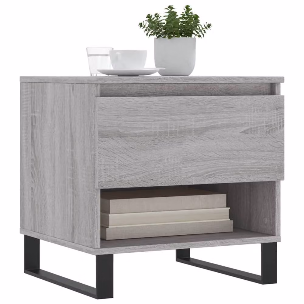Berkfield Home Set of 2 Grey Sonoma Nesting Coffee Tables in Engineered Wood, W/D/H: 50 x 46 x 50 cm – 3
