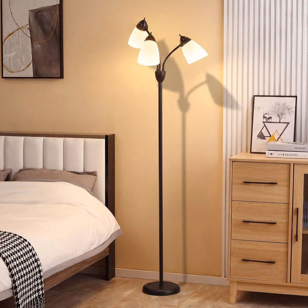 Havendro Tree Industrial Floor Lamp in Black with 3 Adjustable Lights – 4