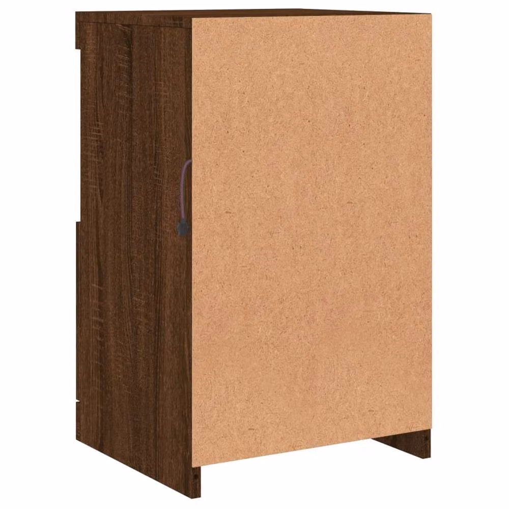 Berkfield Home Modern Brown Oak Sideboard with Integrated LED Lights W/D/H: 41 x 37 x 67 cm – 6
