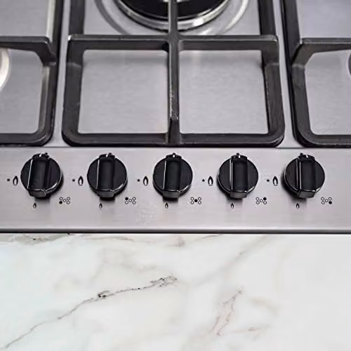 SIA 70cm Silver Stainless Steel 5 Burner Gas Hob with Cast Iron Pan Stands and Wok Burner