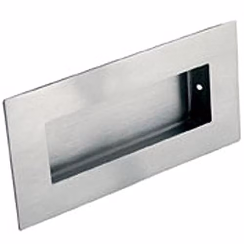 Loops Low Profile Recessed Flush Pull in Brushed Satin Stainless Steel, W: 102 mm, D: 51 mm, Depth: 10 mm
