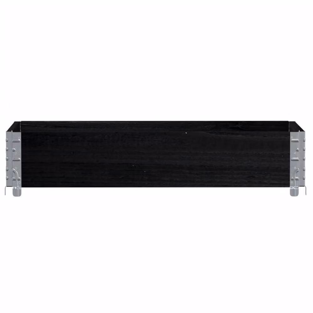 Berkfield Black Wooden Raised Bed Planter with Galvanised Steel, W: 100 cm, D: 50 cm, H: 21.5 cm – 3