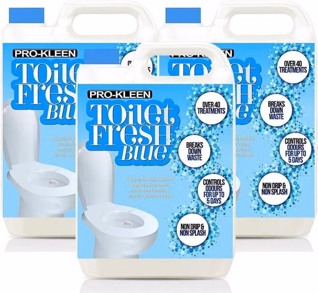 ProKleen Caravan and Motorhome Chemical Toilet Fresh Blue Cleaner, 3 x 5l – 1