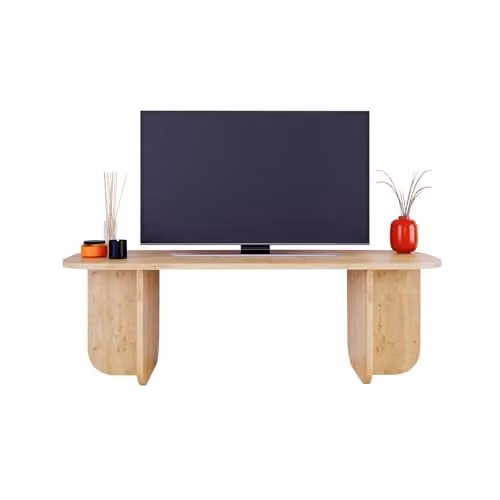 Bimossa Modern Wooden TV Stand in Oak, W: 100 cm, D: 40 cm, H: 42 cm – 1