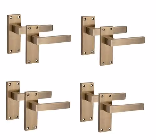 Golden Grace Victorian Delta Scroll Door Handles, Antique Brass, 4 Pairs
