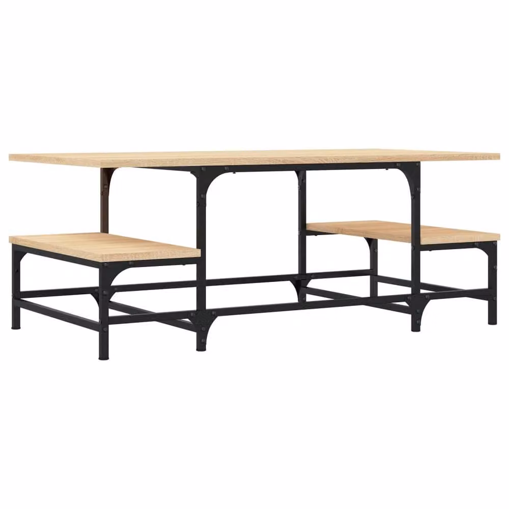 Berkfield Home Sonoma Oak Decorative Coffee Table in Brown, W/D/H: 100 x 50.5 x 40 cm – 2