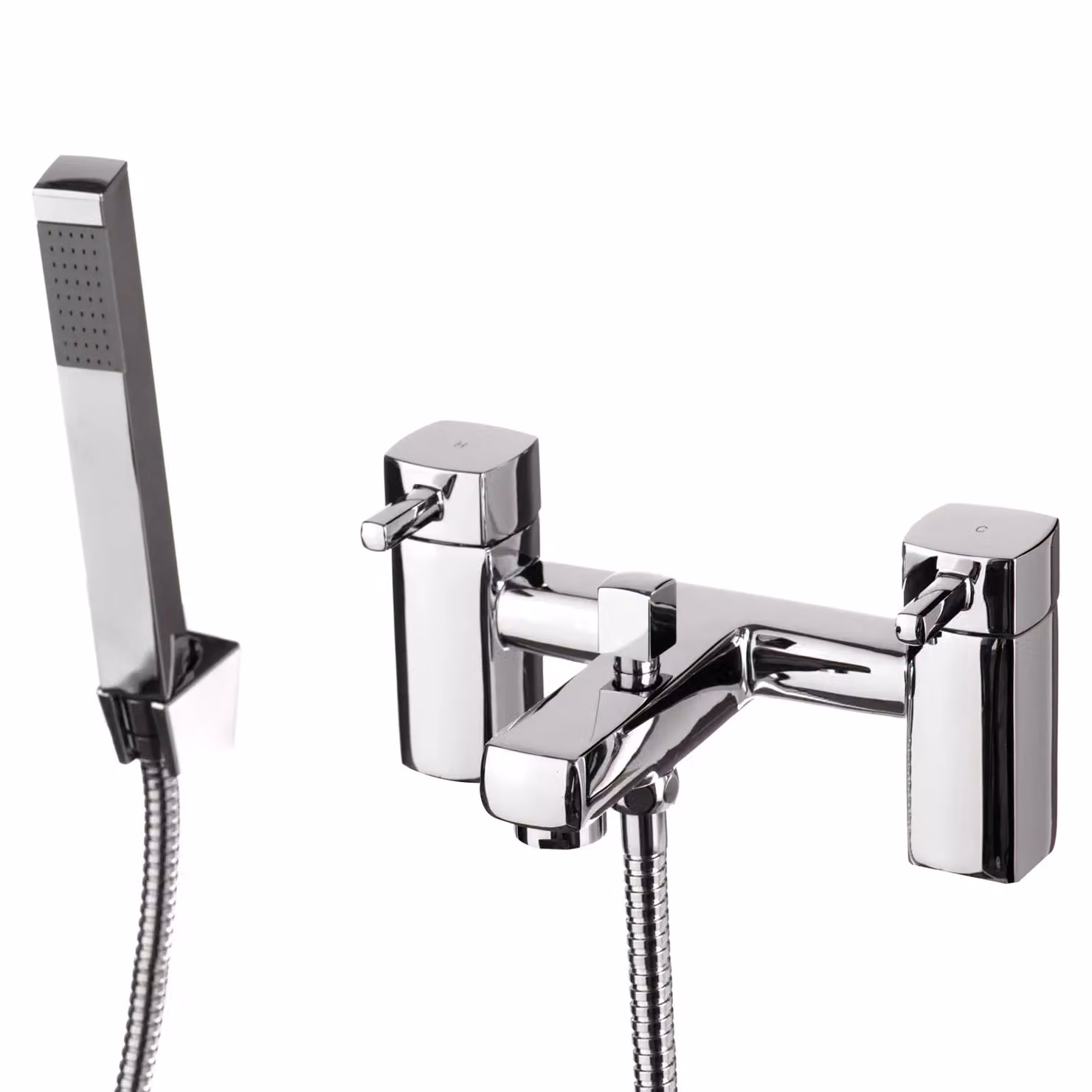 Nes Home Chrome Bathroom Waterfall Mixer Tap with Handheld Shower in Silver – 2