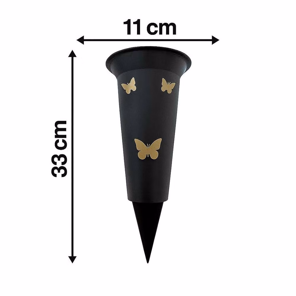 David Fischhoff Sister in Black Memorial Grave Plastic Spike Vase in Black – 2