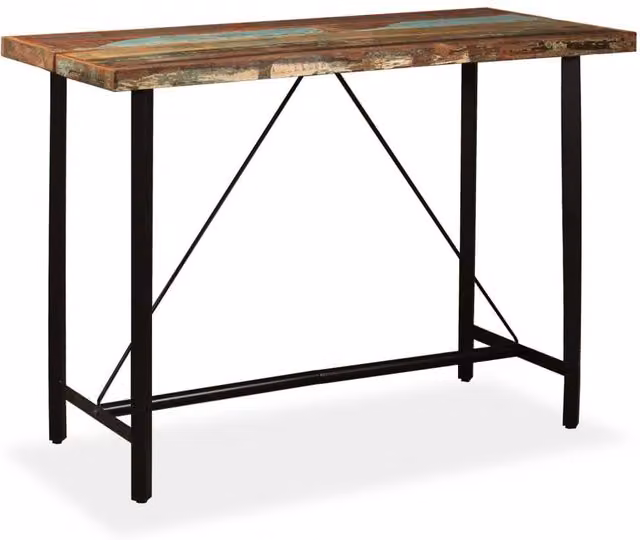 Berkfield Home Industrial Rectangular Bar Table in Brown Solid Reclaimed Wood W/D/H: 150 x 70 x 107 cm – 1