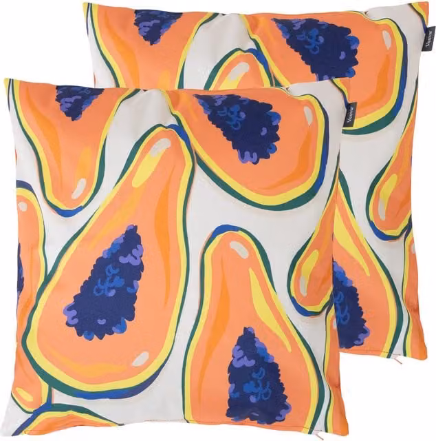 Icon Papaya Fruit Orange Square Outdoor Cushion (Pack of 2)