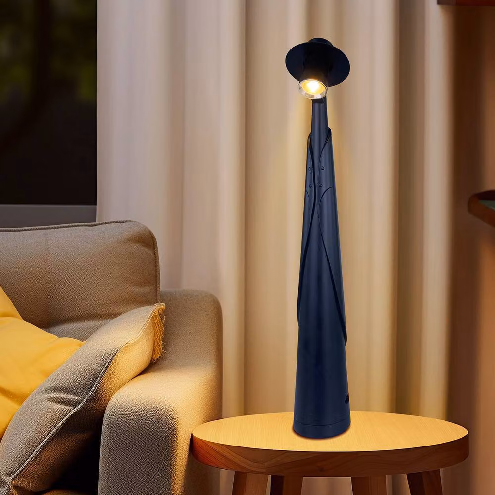 INMTFEI Rechargeable LED Touch Bedside Lamp in Black with Dimmer and Warm White Light – 7
