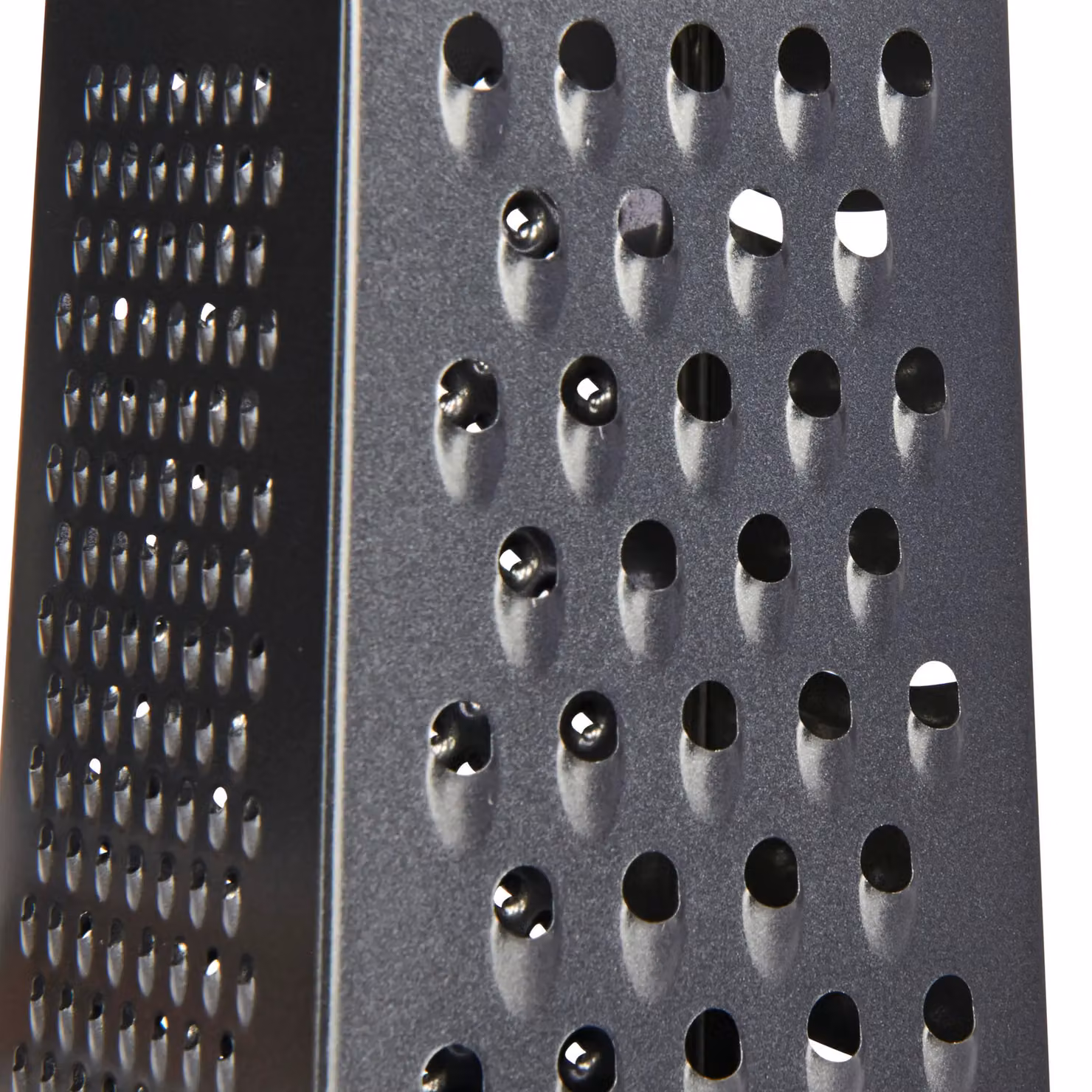 KitchenCraft Black Non-Stick Stainless Steel Four Sided Box Grater, W: 17.5 cm, H: 17.0 cm, D: 1.0 cm – 4