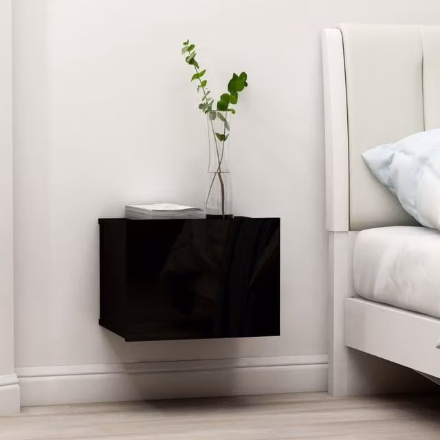Berkfield Home Black Bedside Cabinet in Engineered Wood W/D/H: 40 x 30 x 30 cm – 1