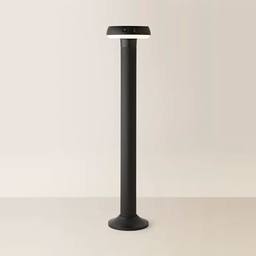 ValueLights Solar Powered LED Motion Sensor Outdoor Bollard Light in Black – 1