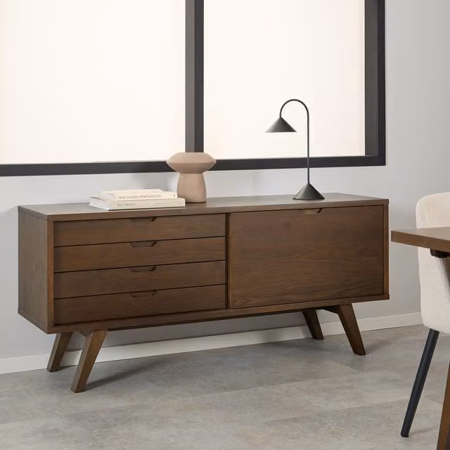 Furniture To Go A-Line Sliding Door Sideboard in Smoked Oak Brown