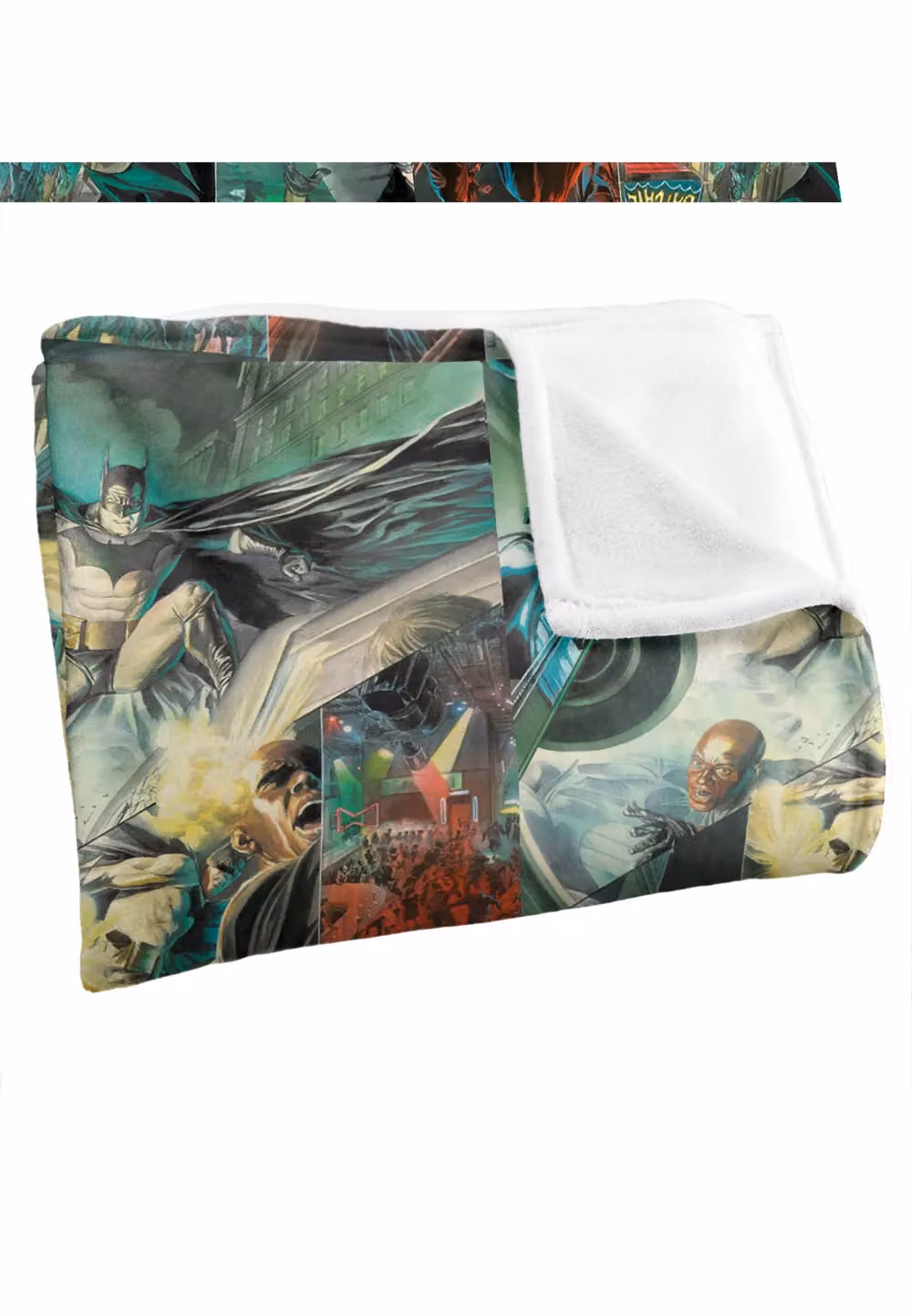 Batman Alex Ross Panels Officially Licensed Silky Touch Super Soft Throw Blanket, White and Multicolour, W: 152 cm, D: 127 cm – 3