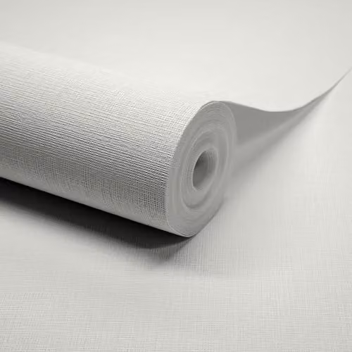Grandeco Linen Nursery Textured Plain Wallpaper, Beige and White