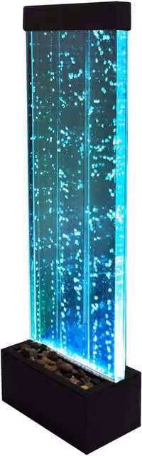 Primrose Modern Black Bubble Water Wall with Colour Changing LEDs