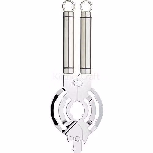 KitchenCraft Stainless Steel Multi Opener with Oval Handle, Silver