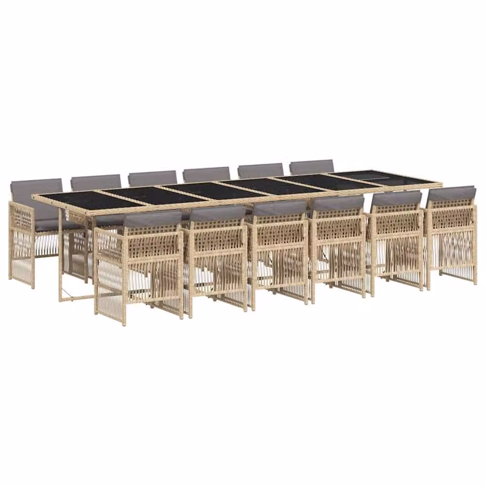 Berkfield Home Garden Dining Set in Beige and Black – 2